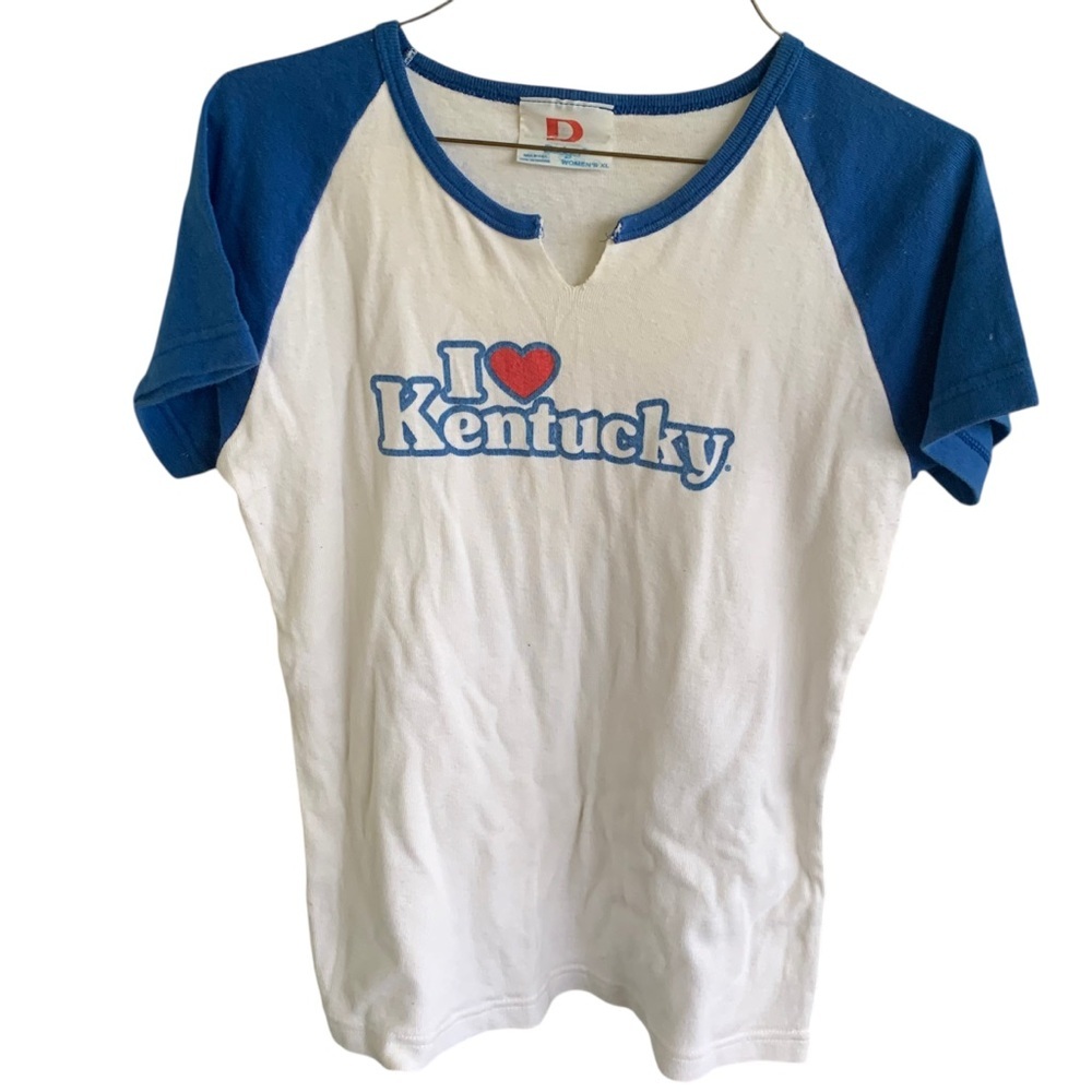 Vintage I Heart Kentucky Tee Shirt Women’s Raglan 80s 90s Dodger Tag Made USA